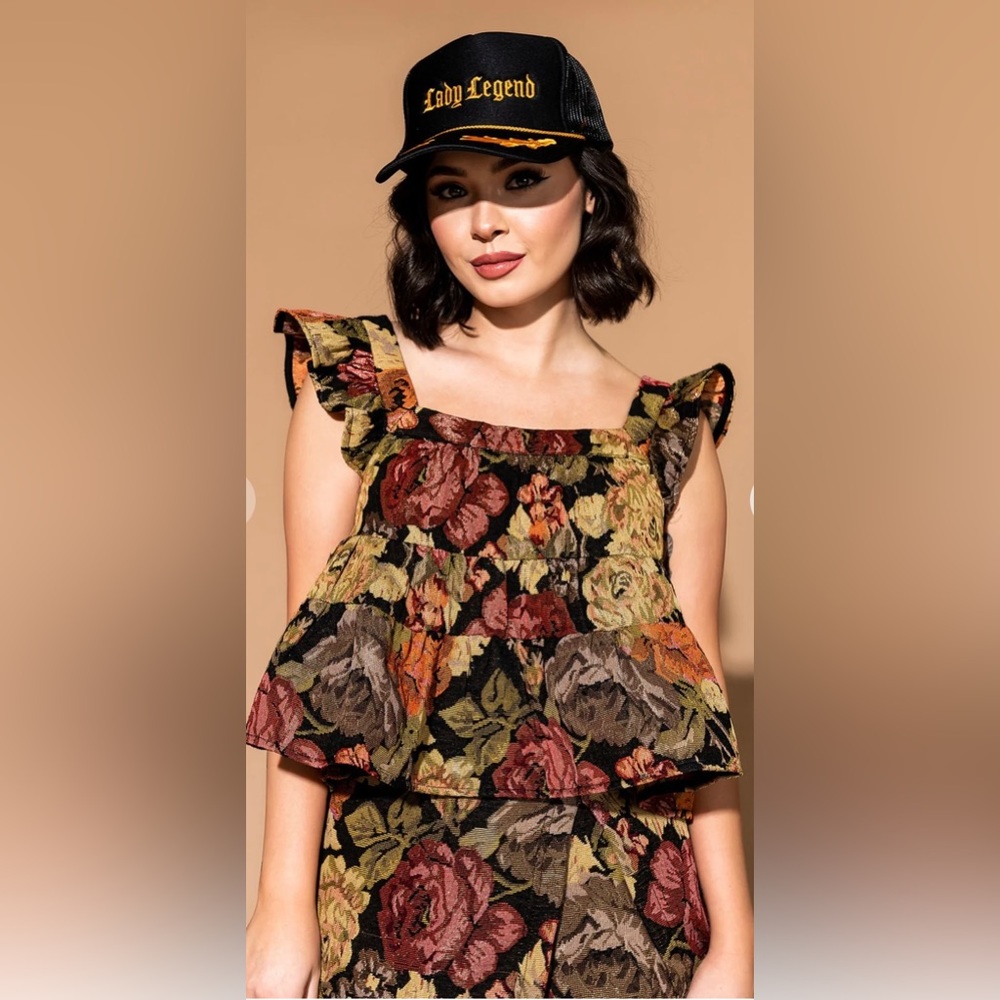 Dressed in LALA Floral Ruffle Top - Multicolor